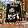 Anaheim Ducks Custom Name Flannel Blanket Personalized Soft Warm Plush Throw Blanket Customized Gift for Family Friends