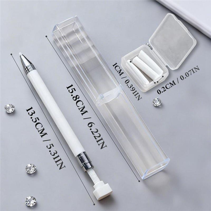 Ergonomic Grip For Diamond Art Wax Pen 2025 Refillable Design, White For Nail DIY Crafting