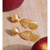 Eetit Ocean Style Stainless Steel Metal Shell Drop Dangle Earrings Summer Beach Popular Golden Statement Jewelry Prevent Allergy