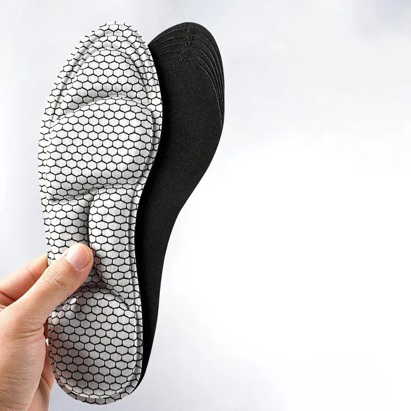 

Модные графеновые стельки для взрослых Впитывающие пот и дышащие Мужские и женские Спортивные Амортизирующие Массажные Удобные стельки для обуви 35-40 серый