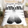 Boxing Sport Duvet Cover King Queen Golden Boxing Gloves Bedding Set Yellow Fire Print Comforter Cover Microfiber Quilt Cover