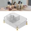 Clear Desktop Storage Box Rectangular Divided Makeup Vanity Storage Bin Office Desktop Organizer