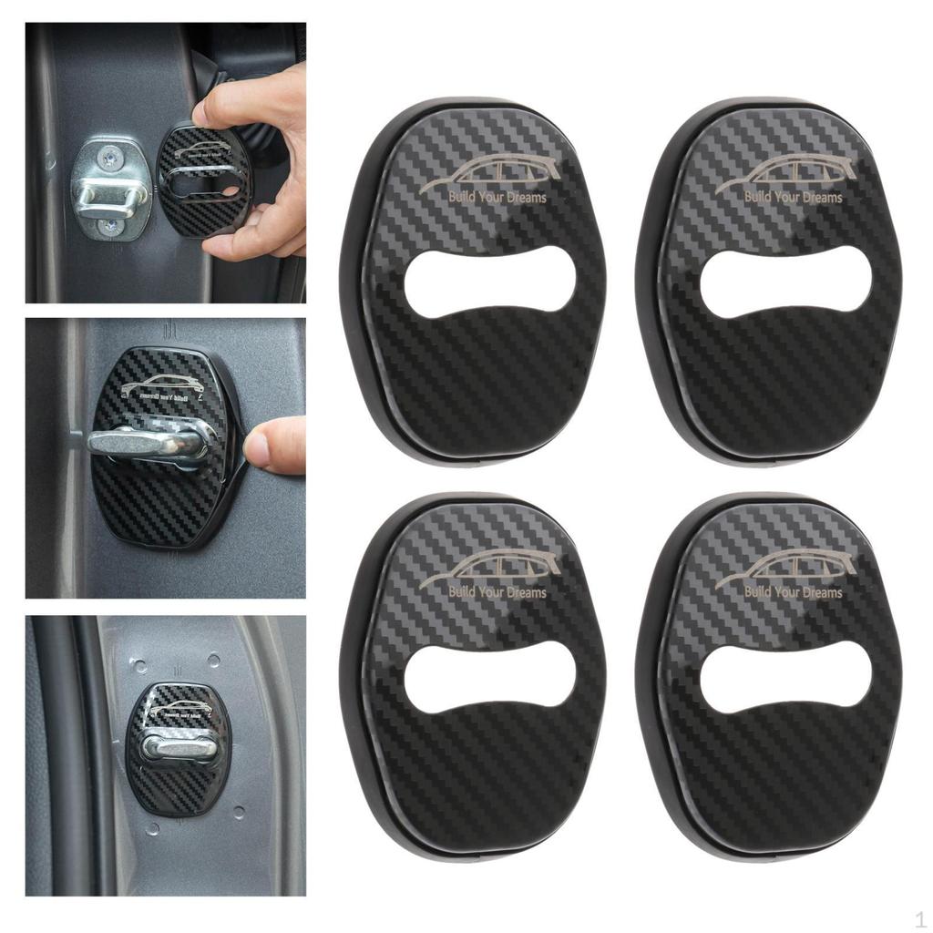 4 Pieces Stainless Steel Door Lock Cover for Byd Atto 3 Yuan Plus Style A