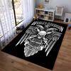 Harley Davidson Skull Wing Pattern Motorcycle Rug Black Style Carpet Suitable for use as an anti-slip for living room bedroom sofas
