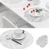 Placemats and Coasters Set Hollow Insulation 6 Pcs Round Dining Table Place Mats and 6 Pcs Leaf