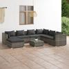 Vidaxl 8-Cz. Garten-Sitzgruppe, Kissen, Grauer PE-Rattan