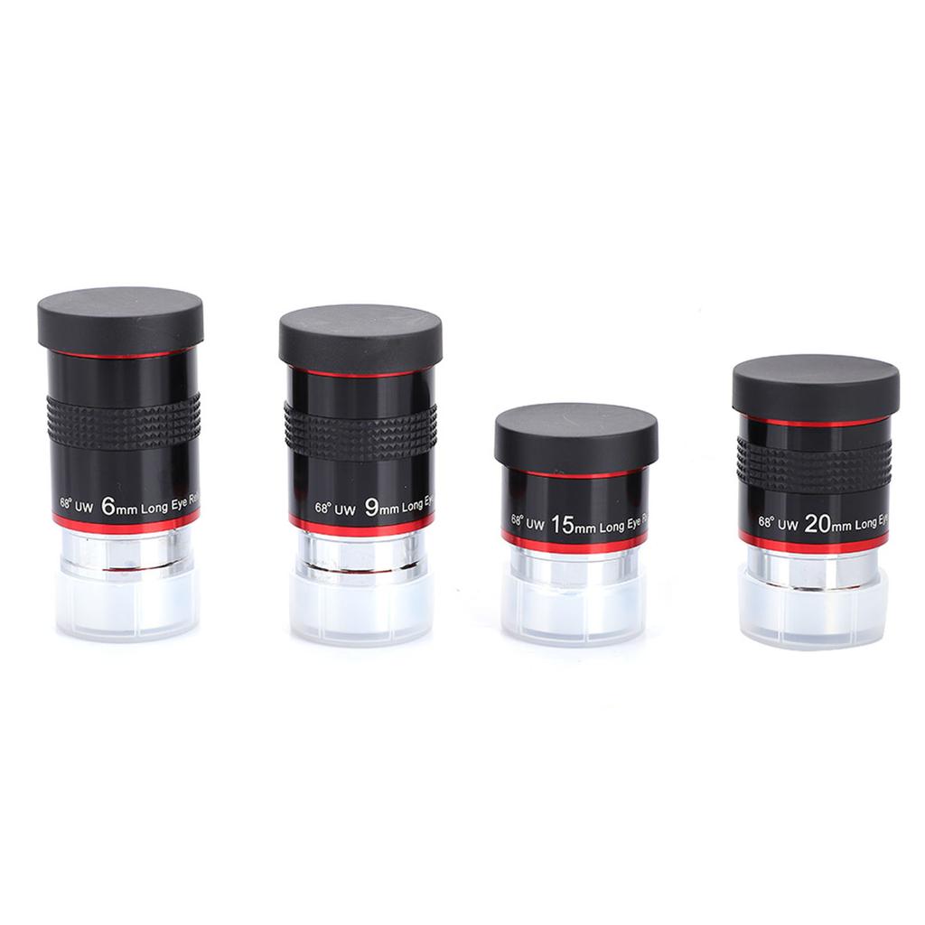 1.25  68 Degrees  Ultra Wide Angle FMC Eyepiece Kit 6+9+15+20mm for Astro Telescope