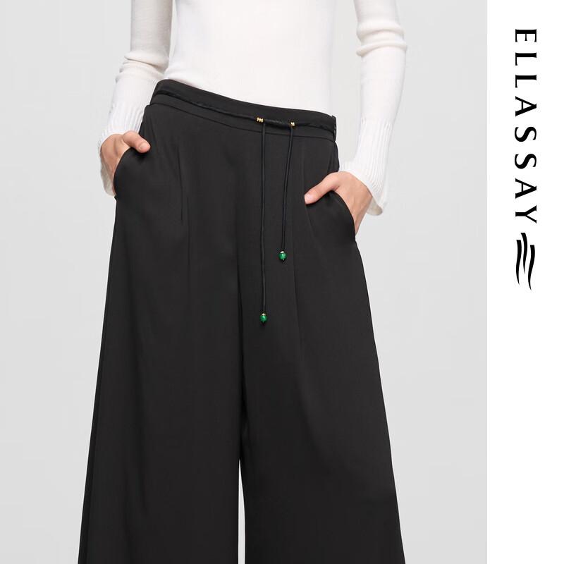 ELLASSAY Women's Beaded Tie-Waist Sheer Casual Pants