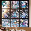 Christmas Window Decor Stickers Set With Snowflakes Snowman Celebration For