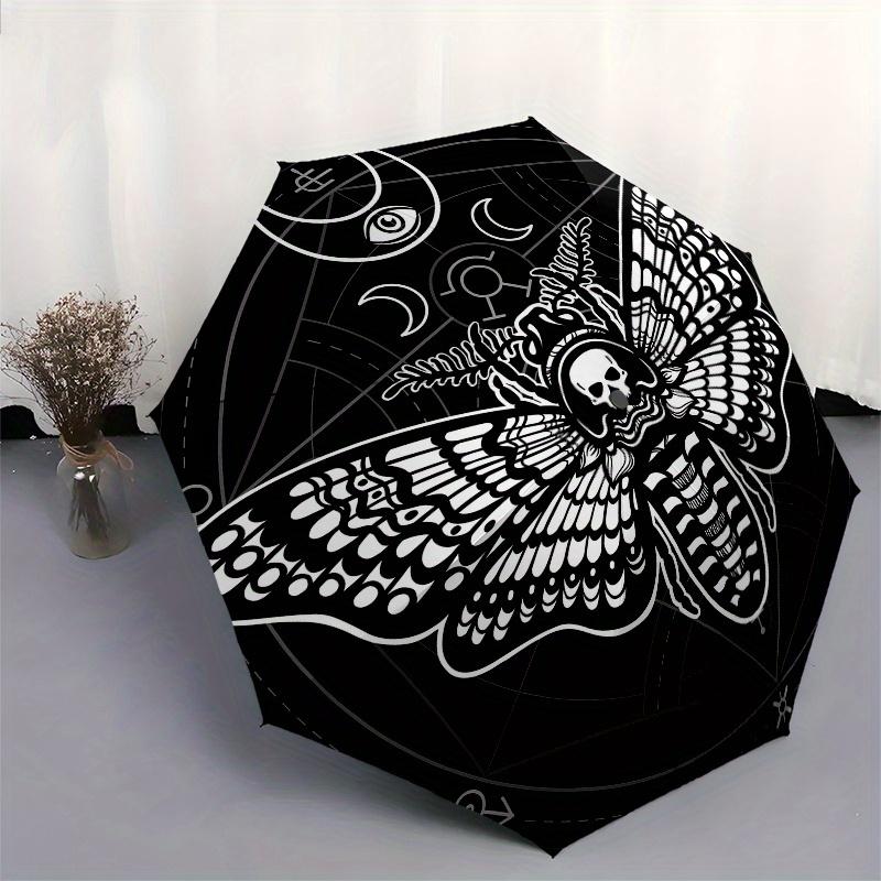 Dark Moth Symbol Tattoo Design StickerUmbrella, Portable 3-Fold Umbrella for Men & Women,Christmas Gift ES274