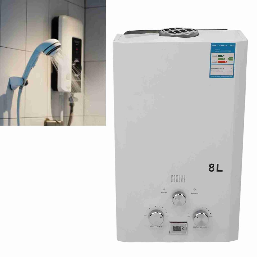 Shower Water Heater 8L Intelligent Water Storage Small Flue Type Liquefied Gas Water Heater for Bath