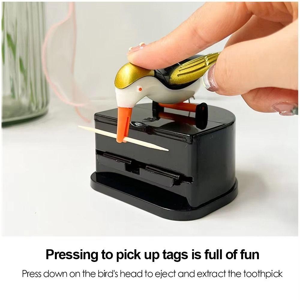 Creative Pop-Up Toothpick Box Cartoon Woodpecker Toothpick Container  Home Furnishing