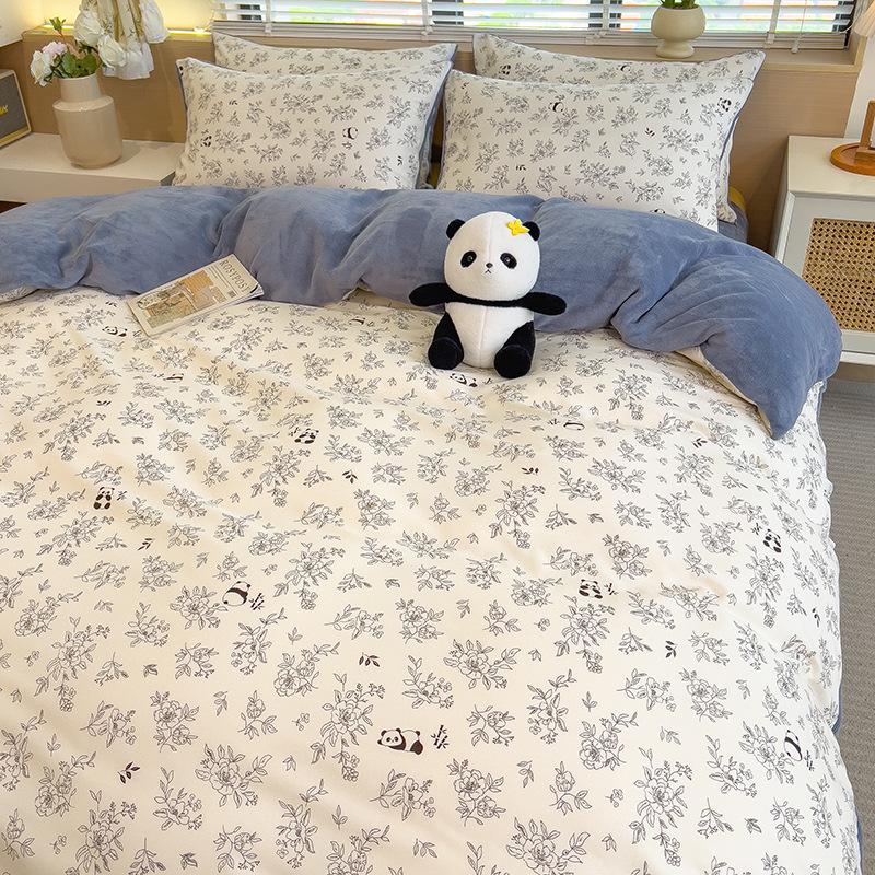 Winter Skin-Friendly Thick Milk Velvet Duvet Cover - Cozy, Warm & Ideal for Sleeping Naked in Dorms