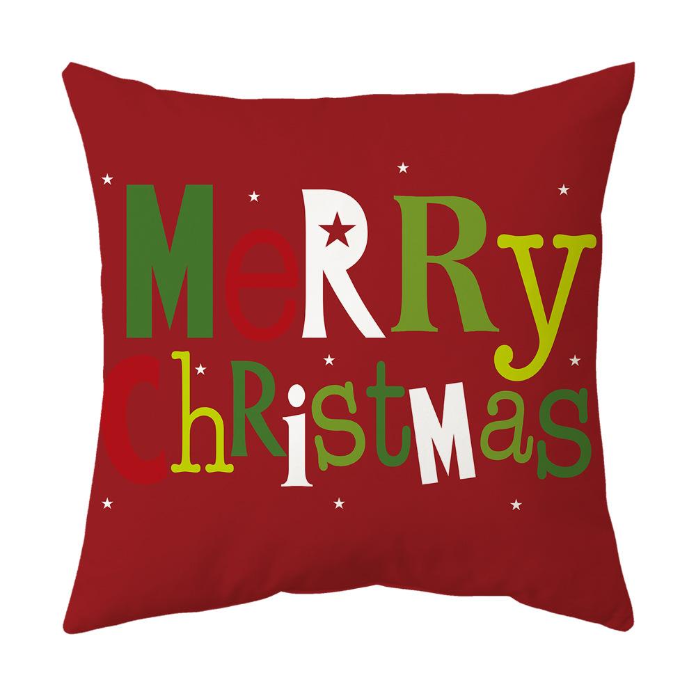 Classic Simple Christmas Series Cushion Pillow Cover Fashion Santa Claus Christmas Tree Pattern Pillowcase Home Sofa Decoration