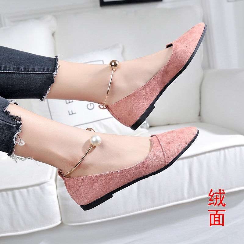 Single shoes women's 2025 spring new Korean version versatile shoes children shallow mouth pointed flat bottom Doudou shoes ladyshoes tide