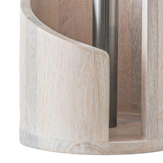 Wood Paper Towel Holder One-Handed Operation Easy Access Paper Towel Stand Farmhouse Kitchen Decor Accessory