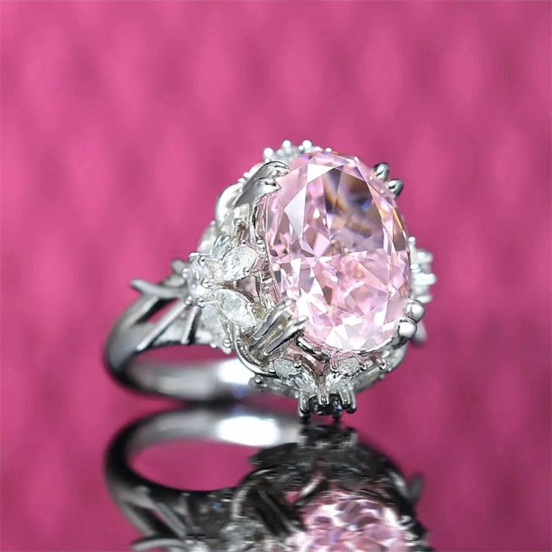 Royal Aquamarine Gemstone Finger Rings for Women Fashion Adjustable Open Ring GZW