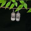 Vintage Ethnic Miao Silver Alloy Teardrop Tassel Earrings
