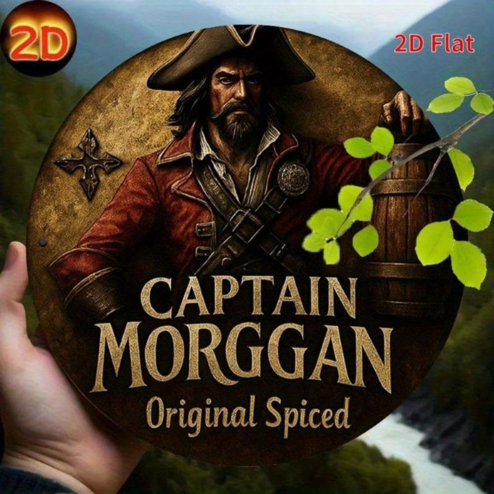 Vintage plechová cedule Captain Morgan Rum Bar Pirátské nástěnné umění Domácí Pub Dekor