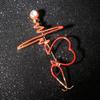 Trendy Hospital Electrocardiogram Stethoscope Red Jewelry Brooches Fashion Accessories Brooch Pins
