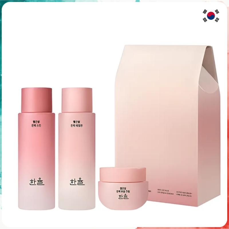 

Hanyul Набір для догляду за шкірою обличчя з червоним рисом, зволоження та пружність, 3 кроки