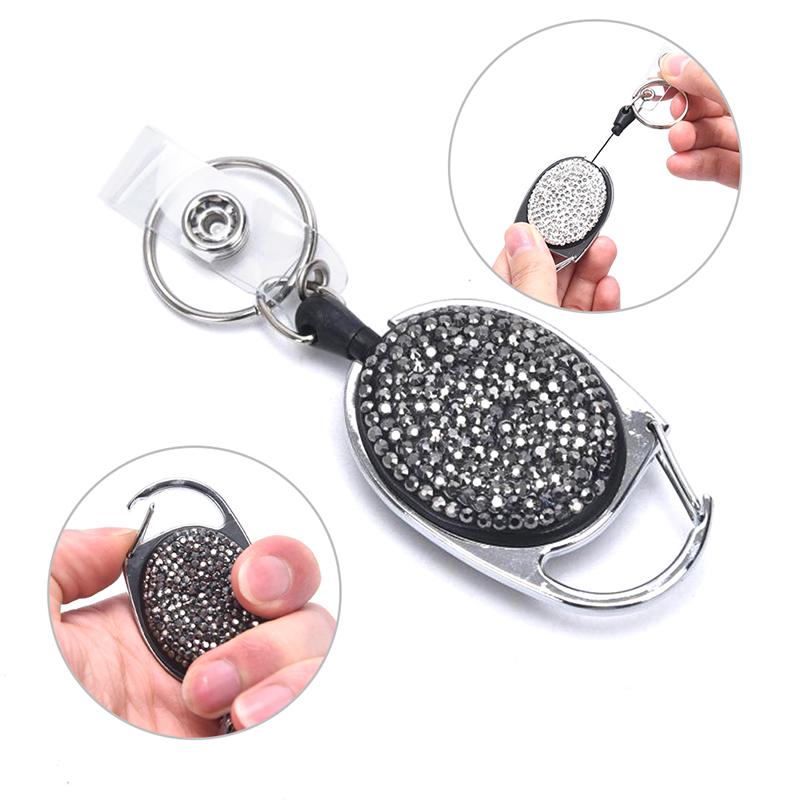 Retractable Keychain Badge Reel Clip Name Id Card Belt Keyring Bag Chain Clip