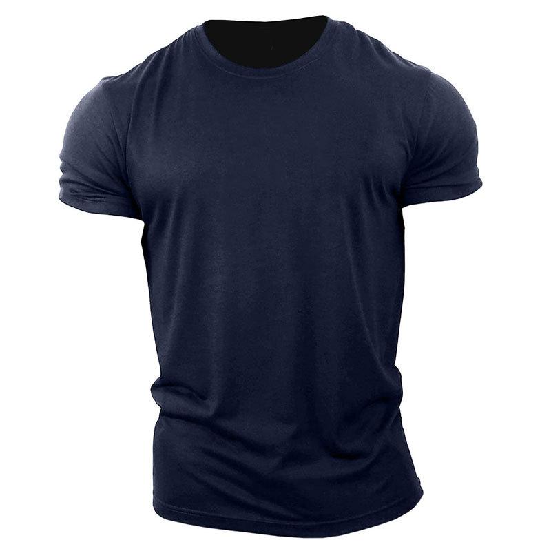Summer Sports Loose Large Size Cotton Short Sleeve Men'S Training Running Muscle Simple Casual Fitness Short Sleeve T-Shirt