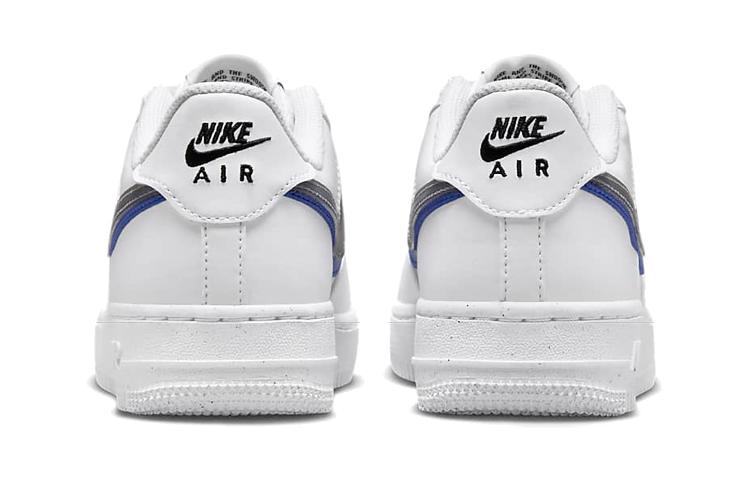 Nike Air Force 1 Low Impact Next Nature Double Swoosh White Black Blue GS FD0688-100