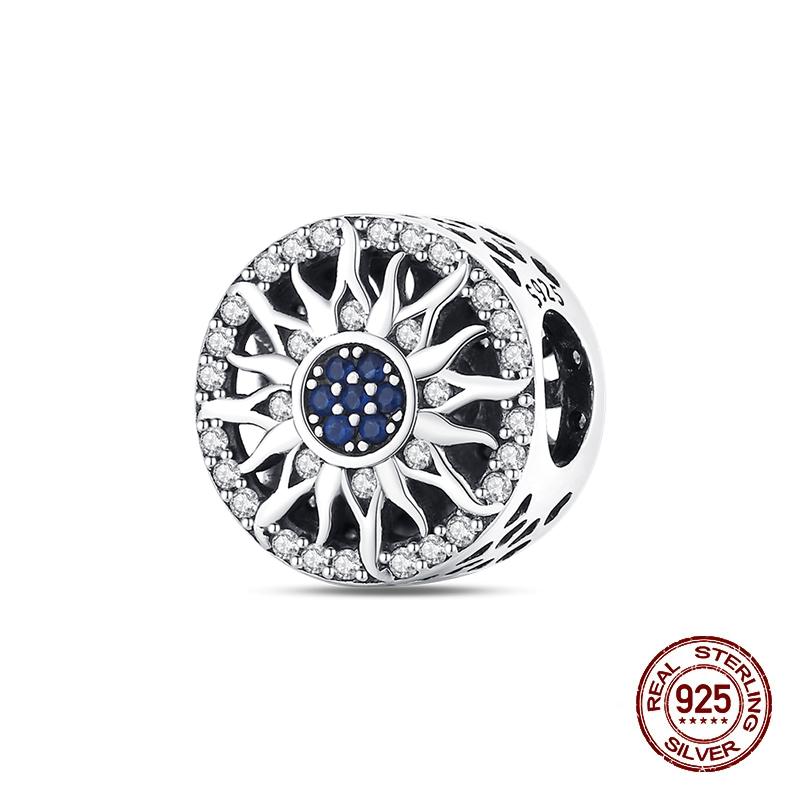 Nuovi Charm Solari in Rame Girasole Sistema Solare Perline Adatti per Braccialetti da 3 mm Originali Gioielli Fai da Te Raffinati Regalo di Compleanno
