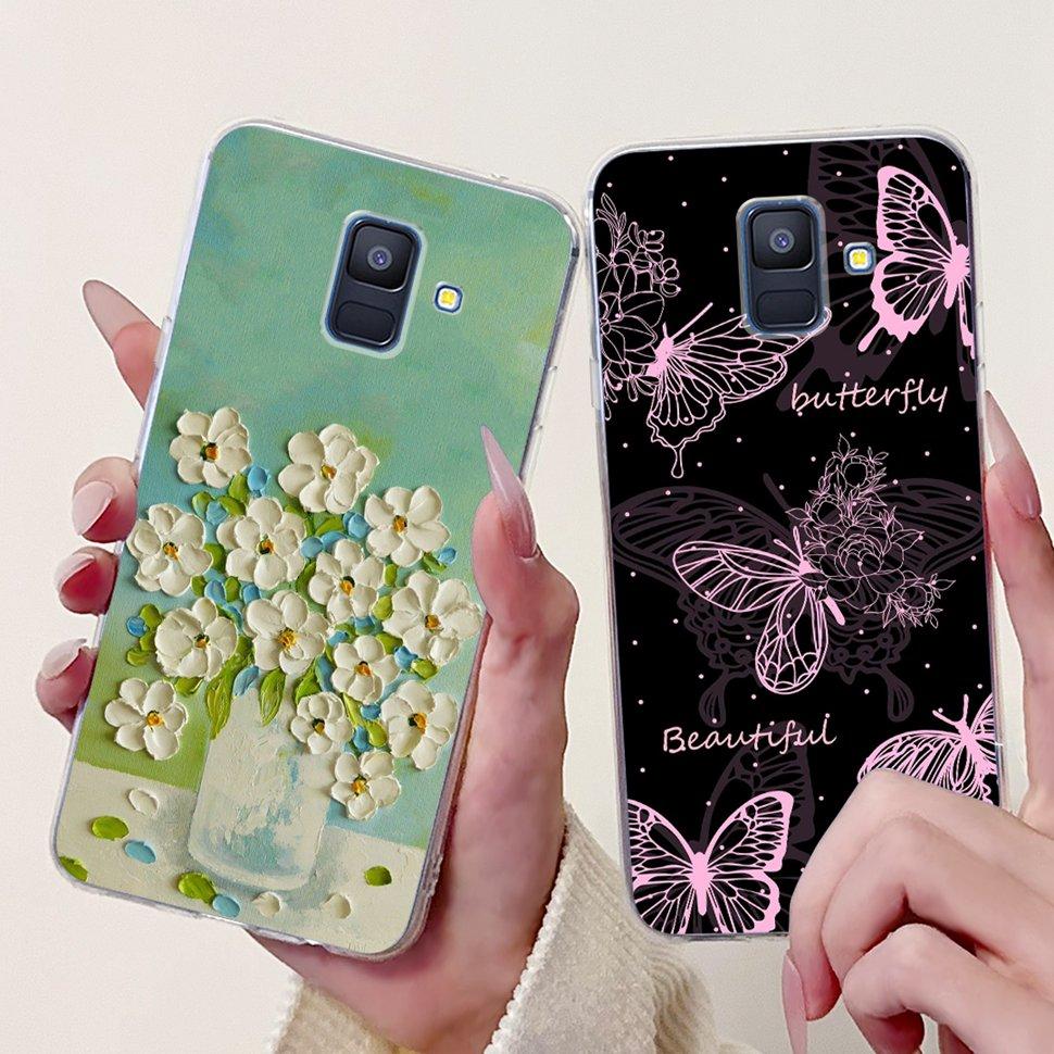 For Samsung Galaxy A6 2018 Case Luxury Painted Cover Soft Silicone Phone Case For Samsung A 6 A6 GalaxyA6 2018 Back Cover Coque