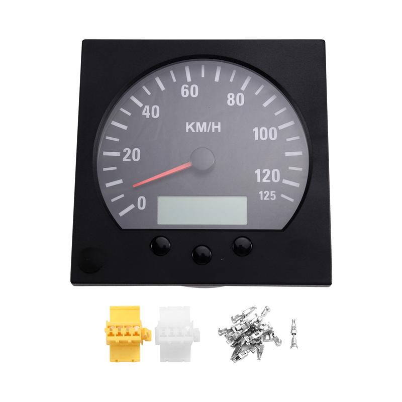 A58X-Universal 140Mm Diameter Speedometer Truck 0-125Km/H With Odometer Backlight 9-36V