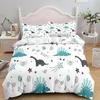 Kids Cartoon Dinosaur Bedding Set KingQueenFull Size Cute Animal World Duvet Cover Orange Yellow Polyester