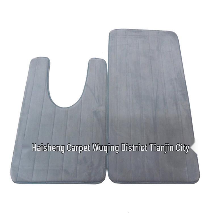 U-shaped Toilet Mat Set: Absorbent & Washable Bath Rug Pair