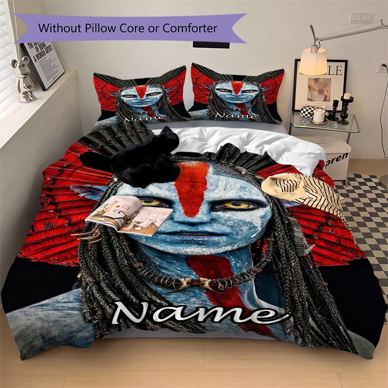 Custom Name Avatar World Bedding 3 Piece Set HD Print Duvet Cover Pillowcases for Teens Adult Bedroom Decoration