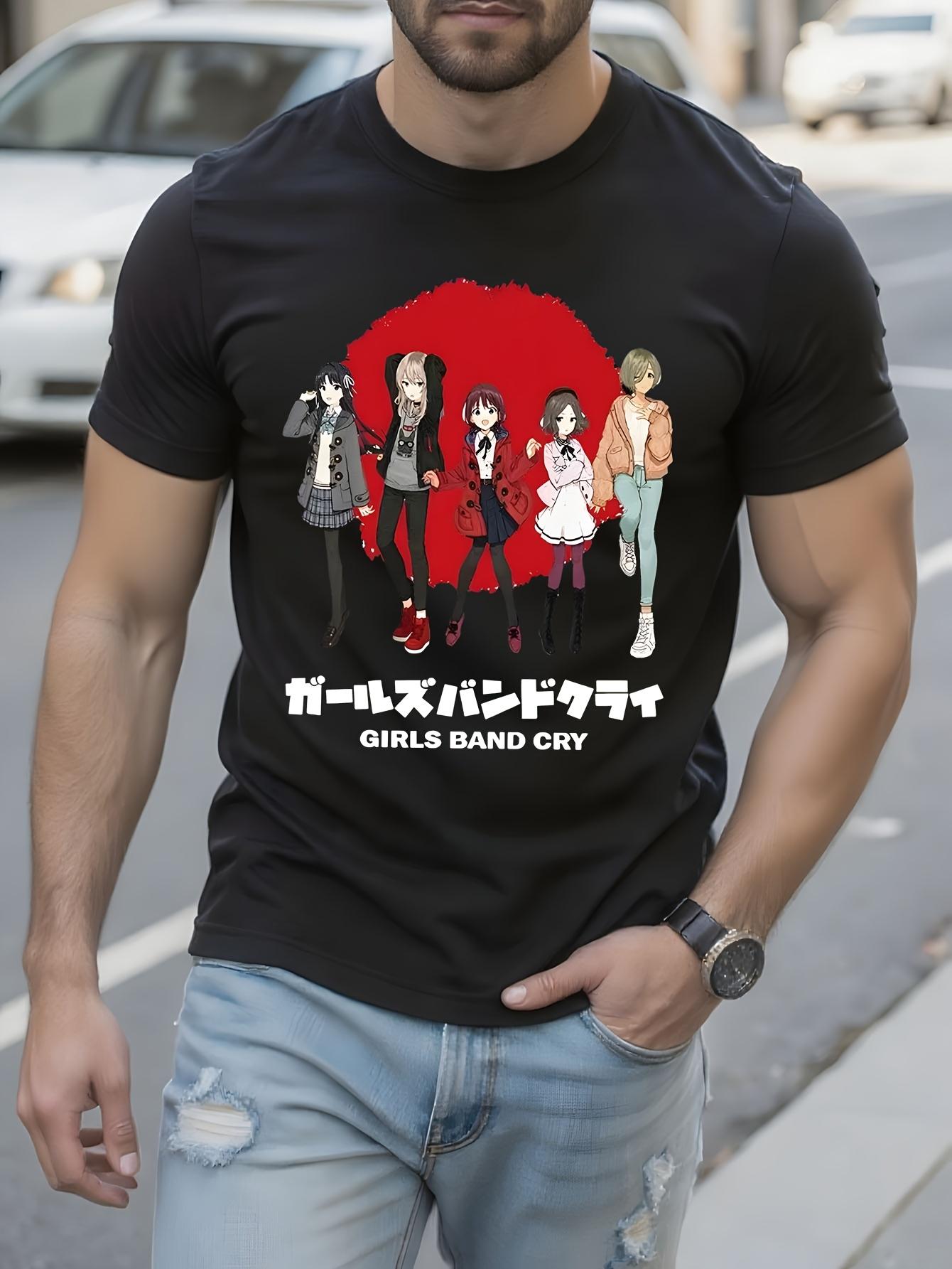 Wo Girls Band Cry Anime Graphic Cotton Tshirt - Black Cas... XXL