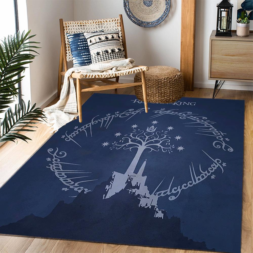 Lord Rings Symbol Carpet Suitable for Outdoor Foyer Living Rooms Entryway Antislip Carpet Anime Office Decor Spiritual Gift