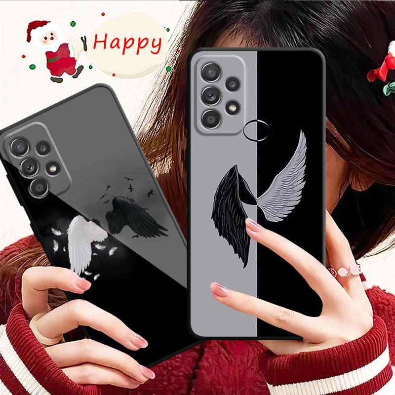 Girl Angel And Demon Wings Phone Case For Samsung Galaxy A14 A73 A53 A71 A51 A31 A33 A22 A12 A21s A13 A32 A52s A72 A52 A23 Cover