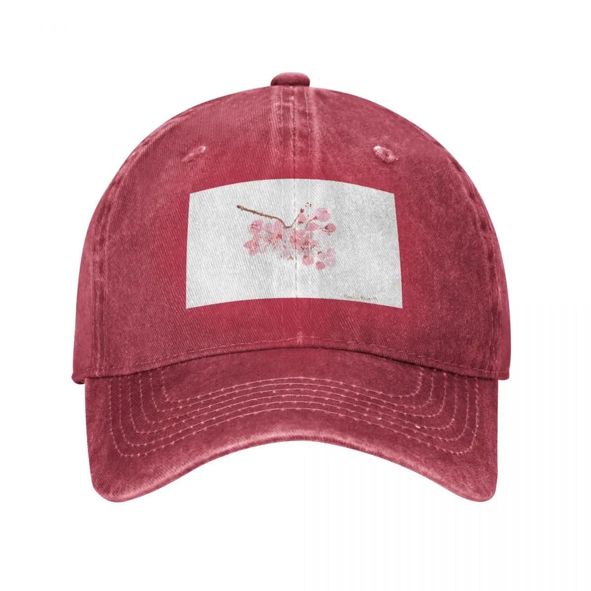 Pink cherry blossom watercolour painting Baseball Cap Anime Hat custom caps Custom Cap Winter hat Hats For Unisex Womens