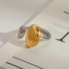 Yori Glossy Simple Irregular Open Ring Stainless Steel Metal Texture 18 K Plated Waterproof Geometric Charm Jewelry 2025