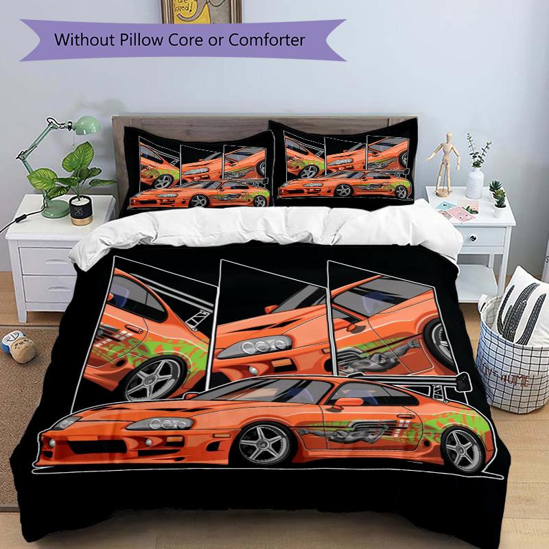 Car Artwork Print 3Pcs Bedding Setduvet Cover With 2 Bedropillowcase Home Birthday Gift