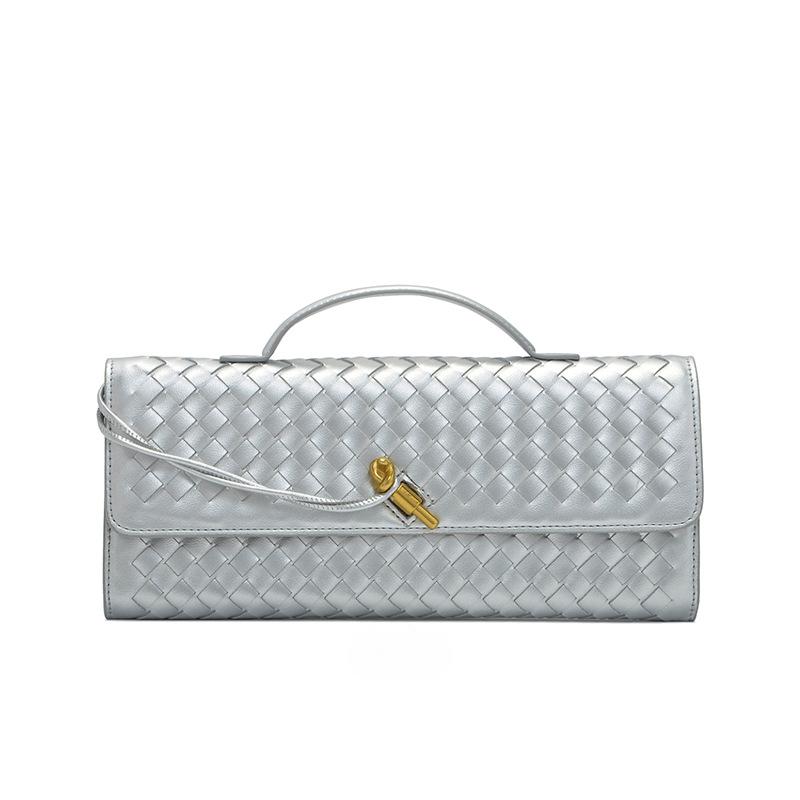 

Niche вязаная сумка на одно плечо модная горизонтальная сумка-клатч аккордеон женская косая сумка-клатч длинная сумка 30.5*4*12.5CM