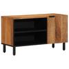 Wall Mounted TV Cabinet with Shelf Brown 80 X 33 X 46 Cm Solid Mango Wood