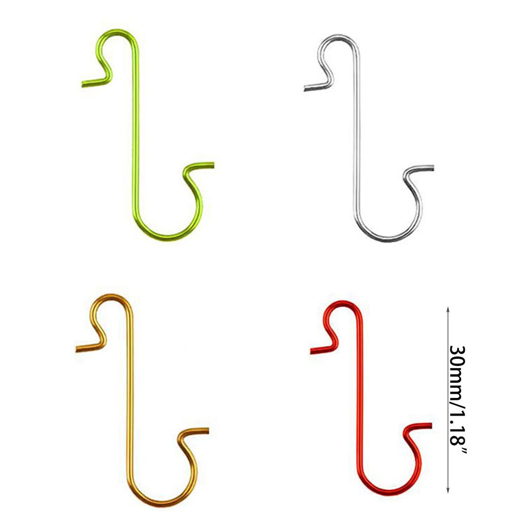 100pcs Christmas Ornament Hooks Metal Iron S-Shaped Hook Holders Christmas Tree Ball Pendant Hanging Decoration for Home