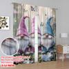 2pcs,2D Plane Printing Curtains&Window Treatment GnomeTrioButterflies Versatile Polyester Fabric (without Rod) Decorations