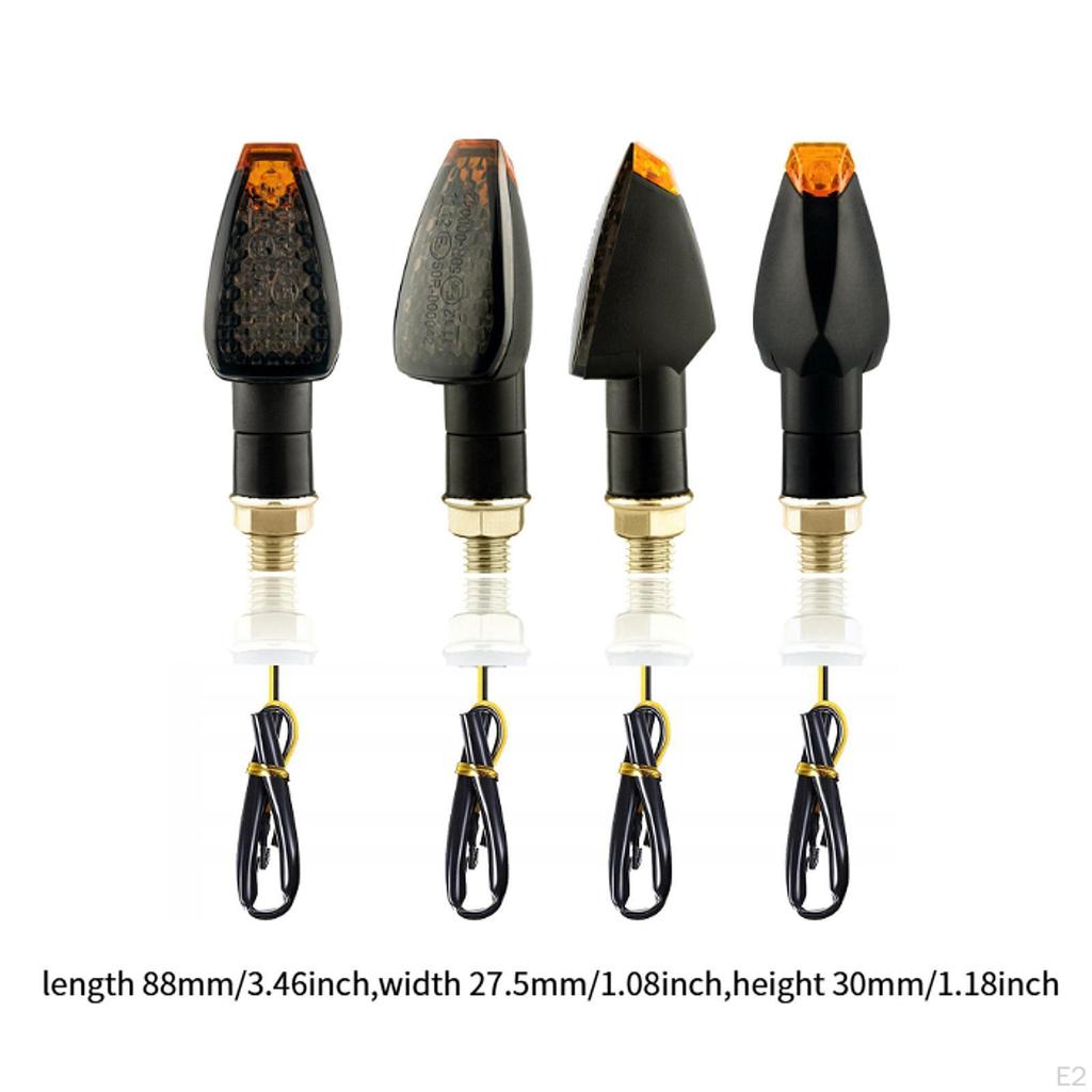 4 Pieces Motorcycle Turn Front & Rear Blinkers Easy Installation 14LED 12V for Motorbike