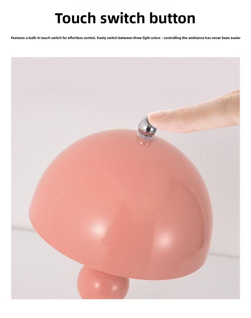 Table Lamp Mushroom Bud Atmosphere Night Light Nordic Style Retro Creative Living Room Bedroom Desk Decorative Light Girl Gift