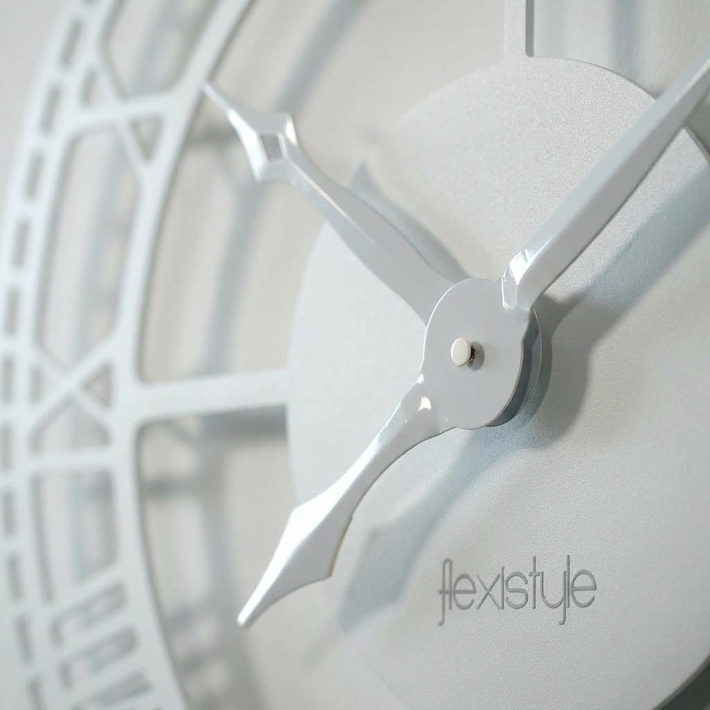 Large Metal Wall Clock, White, 80cm