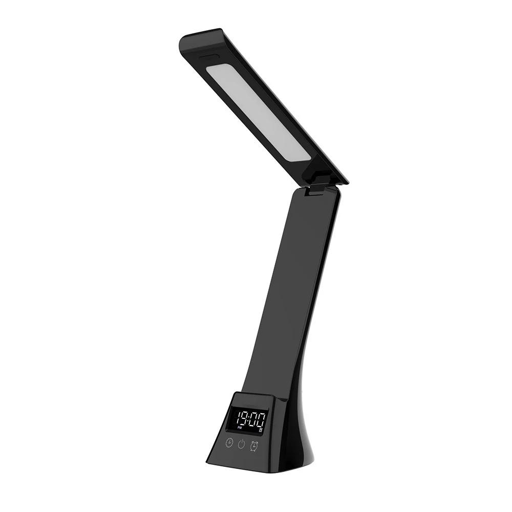 15W Eyes Protection Led Desk Lamp with Wireless Charging Temperature Alarm Clock Dimmable Touch Foldable Lamp Reading Light