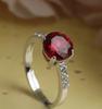 Certified Natural Red Garnet Gemstone Ring 925 Sterling Silver Handmade Engagement Valentine Gift Ring For Her