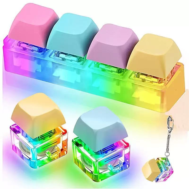 Portachiavi Antistress con Pulsanti Luminosi per Ansia e Giocattoli Fidget per Ansia